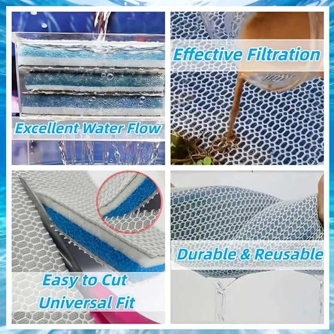 修剪至合适的 8 层无纺布水族箱过滤海绵，ES 纤维，几何形状