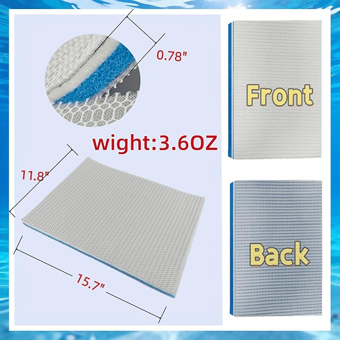 修剪至合适的 8 层无纺布水族箱过滤海绵，ES 纤维，几何形状