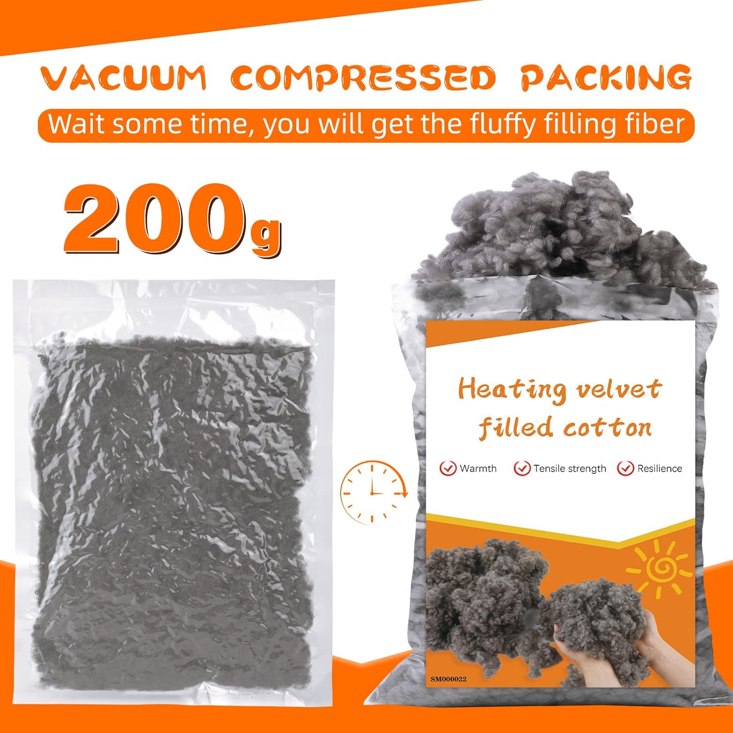 适用于工艺品和毛绒动物的优质灰色聚酯填充物，高弹性