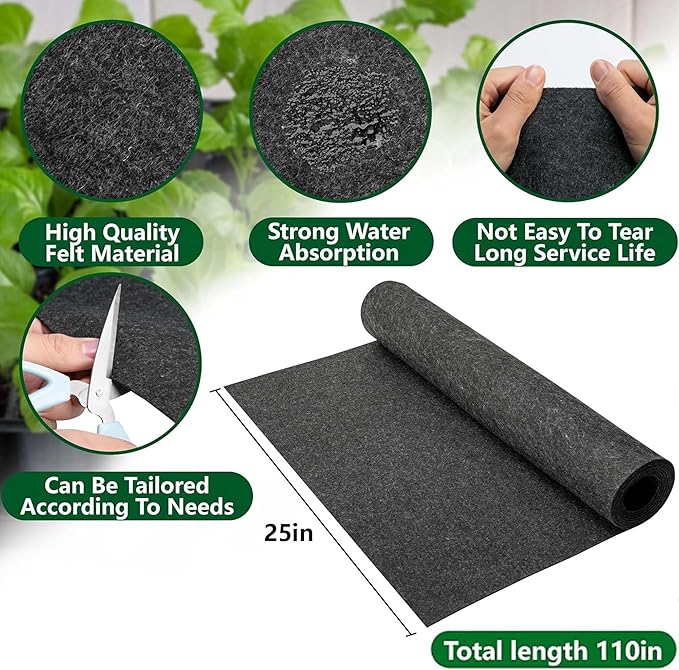 YUEXIN 110x25 英寸自动自动浇水系统 - 适用于多盆植物的智能室内灌溉泵套件